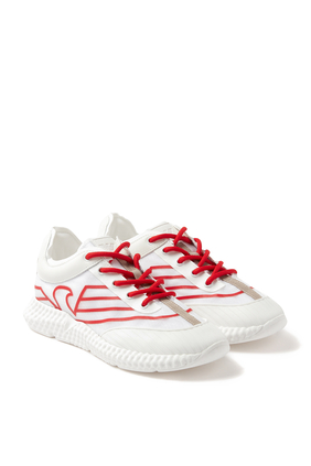 Eagle Logo Lace Up Sneakers